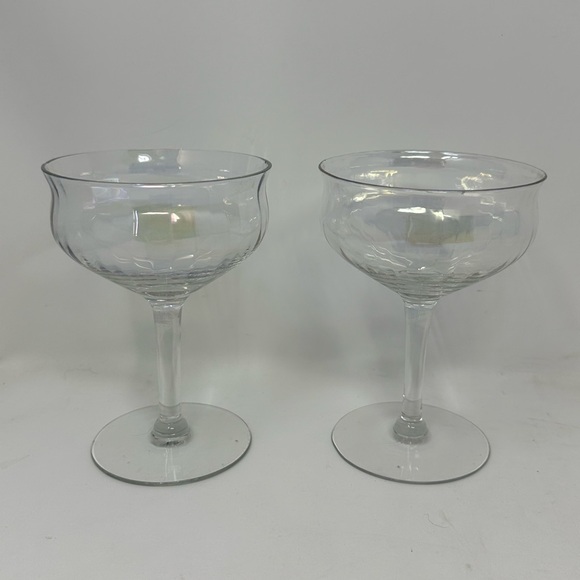 Source Unknown Other - Vintage Rainbow Iridescent Glass Dessert Sorbet Cup Wine Goblet A2